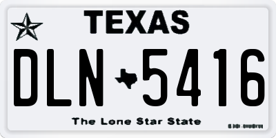TX license plate DLN5416