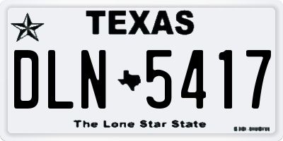TX license plate DLN5417