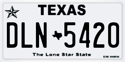 TX license plate DLN5420