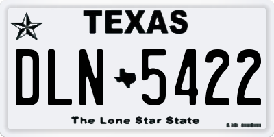 TX license plate DLN5422