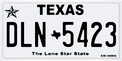 TX license plate DLN5423