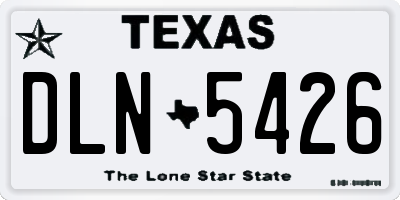 TX license plate DLN5426