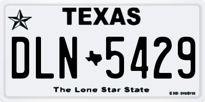 TX license plate DLN5429