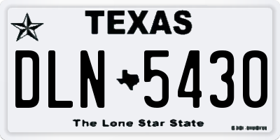 TX license plate DLN5430