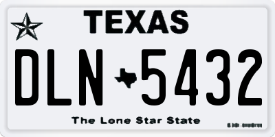TX license plate DLN5432