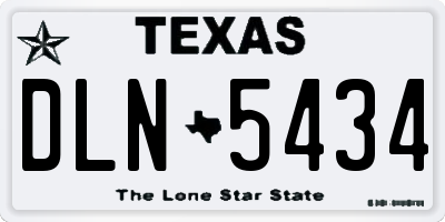 TX license plate DLN5434