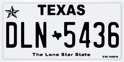 TX license plate DLN5436