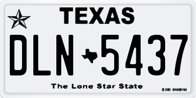 TX license plate DLN5437