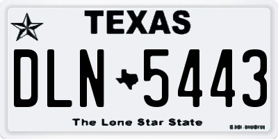 TX license plate DLN5443
