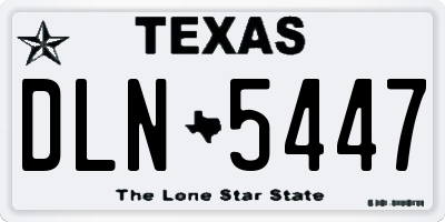 TX license plate DLN5447
