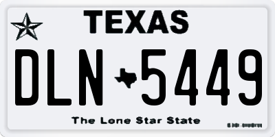 TX license plate DLN5449