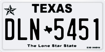 TX license plate DLN5451