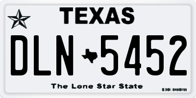 TX license plate DLN5452