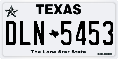 TX license plate DLN5453