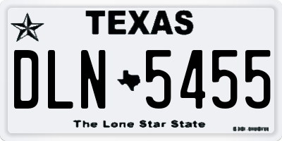 TX license plate DLN5455