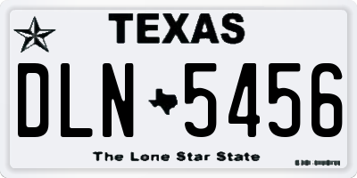 TX license plate DLN5456