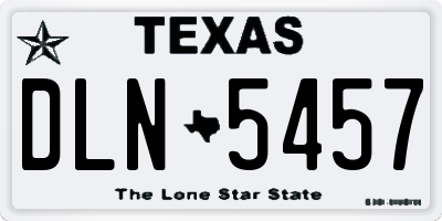 TX license plate DLN5457