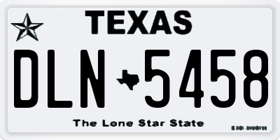 TX license plate DLN5458