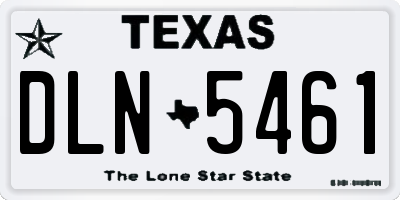 TX license plate DLN5461