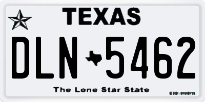 TX license plate DLN5462
