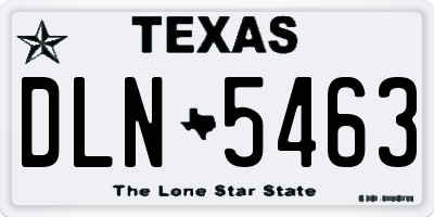 TX license plate DLN5463