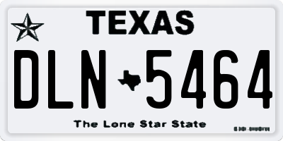TX license plate DLN5464