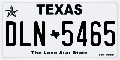TX license plate DLN5465