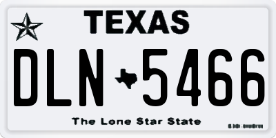 TX license plate DLN5466