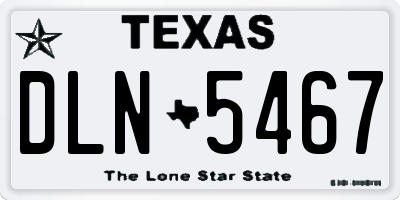 TX license plate DLN5467