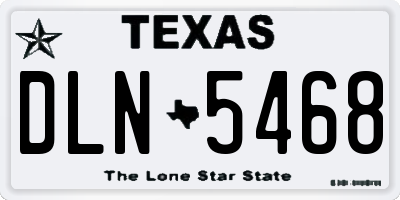 TX license plate DLN5468