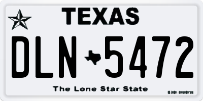 TX license plate DLN5472