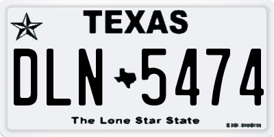 TX license plate DLN5474