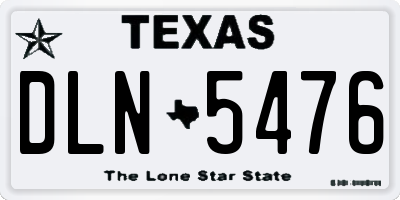 TX license plate DLN5476