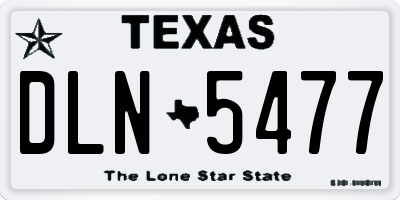 TX license plate DLN5477