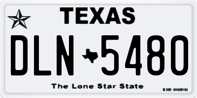 TX license plate DLN5480