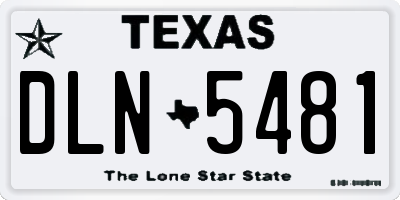 TX license plate DLN5481