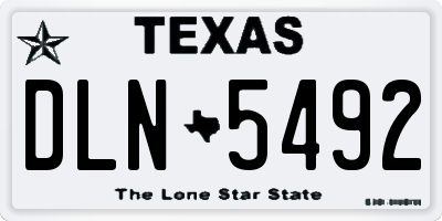 TX license plate DLN5492