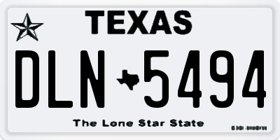 TX license plate DLN5494