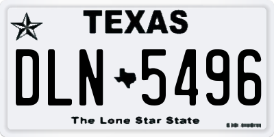TX license plate DLN5496