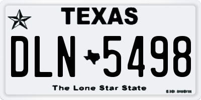TX license plate DLN5498