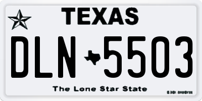 TX license plate DLN5503