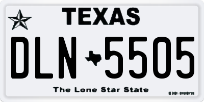 TX license plate DLN5505