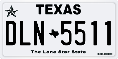 TX license plate DLN5511