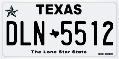 TX license plate DLN5512