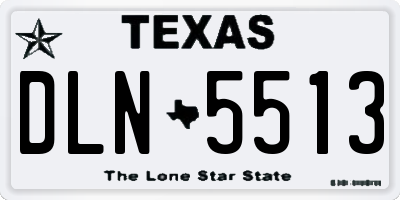 TX license plate DLN5513