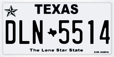 TX license plate DLN5514