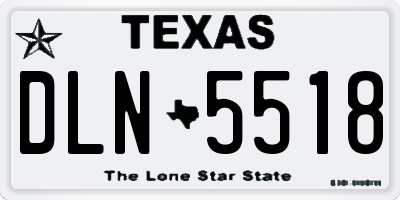 TX license plate DLN5518