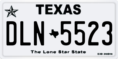 TX license plate DLN5523