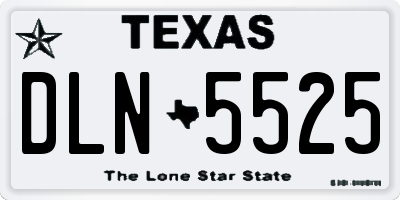 TX license plate DLN5525
