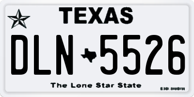 TX license plate DLN5526